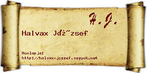 Halvax József névjegykártya